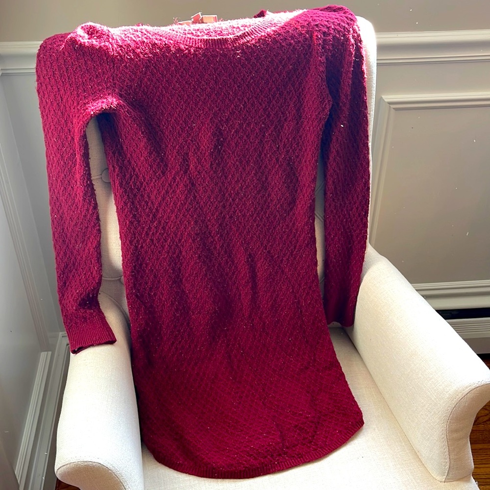 Loft - Maroon Sweater Dress - size small